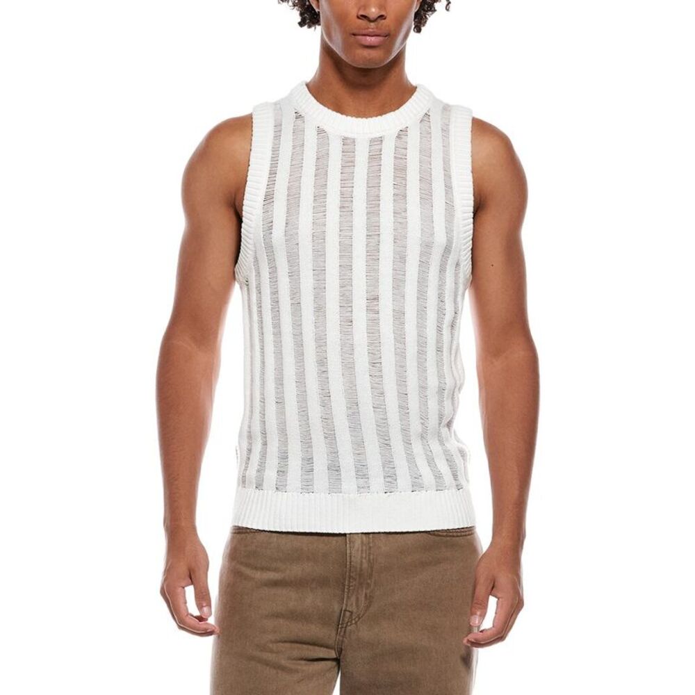 Rta Mens  Sleeveless Sweater, White